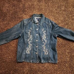 Baccini Jean Jacket with Embellished Front And Back SZ 22W